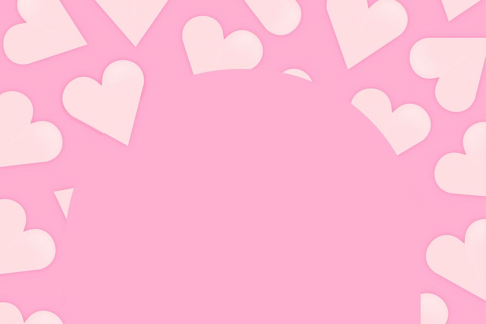 Girly pink border background, vector valentine design