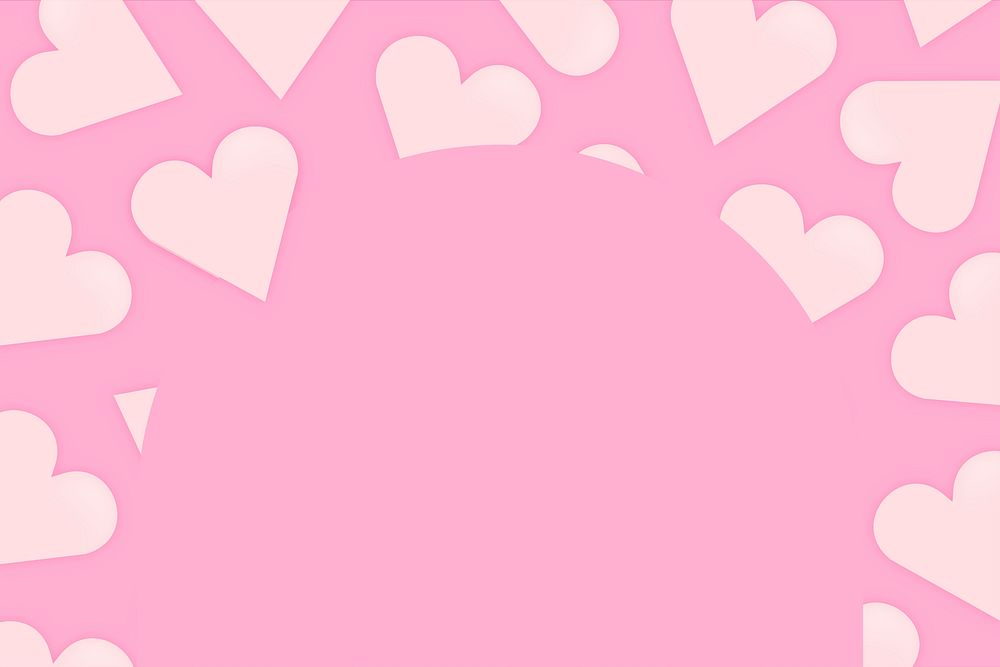 Girly pink border psd, cute valentine background