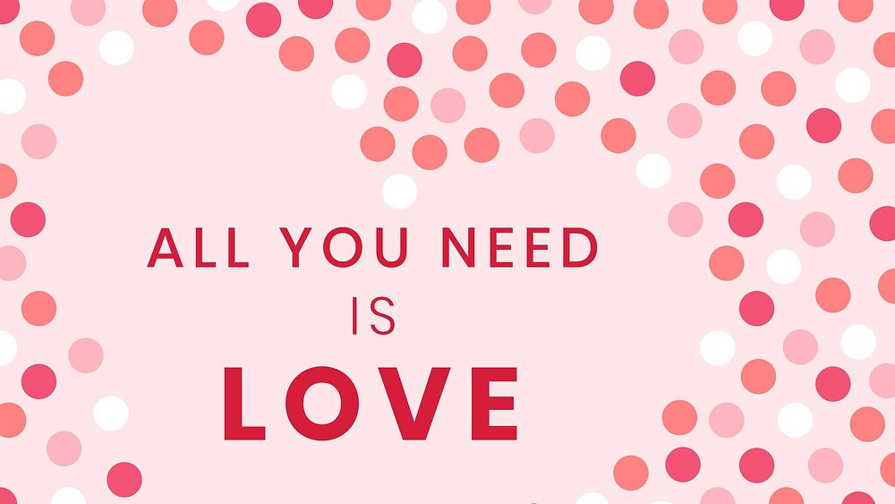 Valentine's blog banner template, cute polka dots background design vector