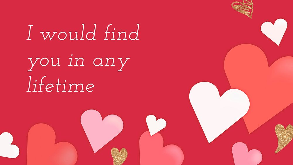 Valentine&rsquo;s quotes desktop wallpaper psd heart design