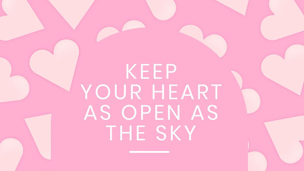 Love quotes desktop wallpaper vector, heart background