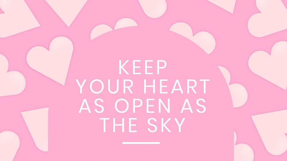 Love quotes desktop wallpaper psd heart background