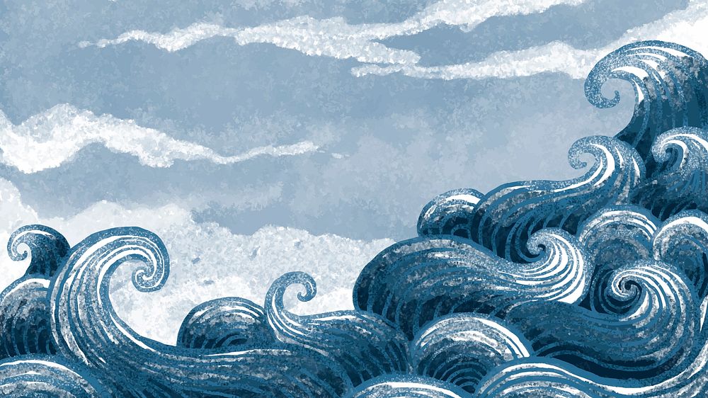 Ocean desktop wallpaper aesthetic painted design
