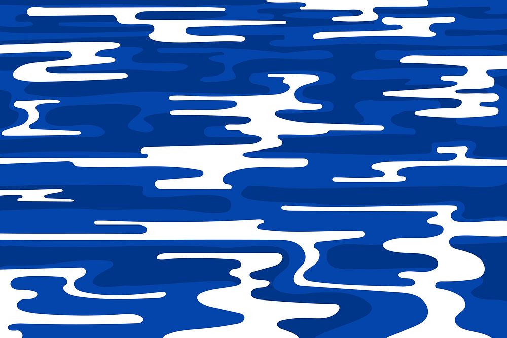 Ocean ripples background cartoon style design