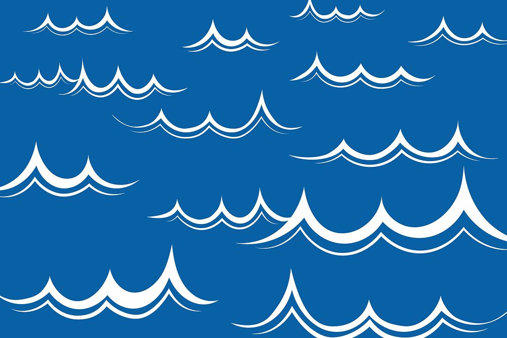 Water wave blue background cartoon style design