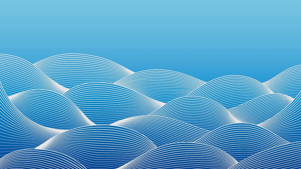 Blue desktop wallpaper wave design