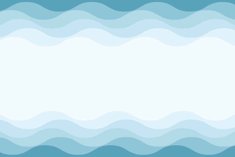 Blue wave layers background design, social media banner vector
