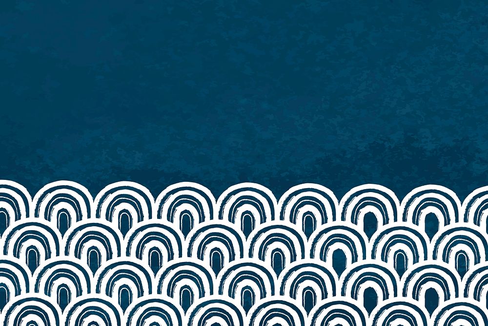 Japanese wave pattern border background brush design vector