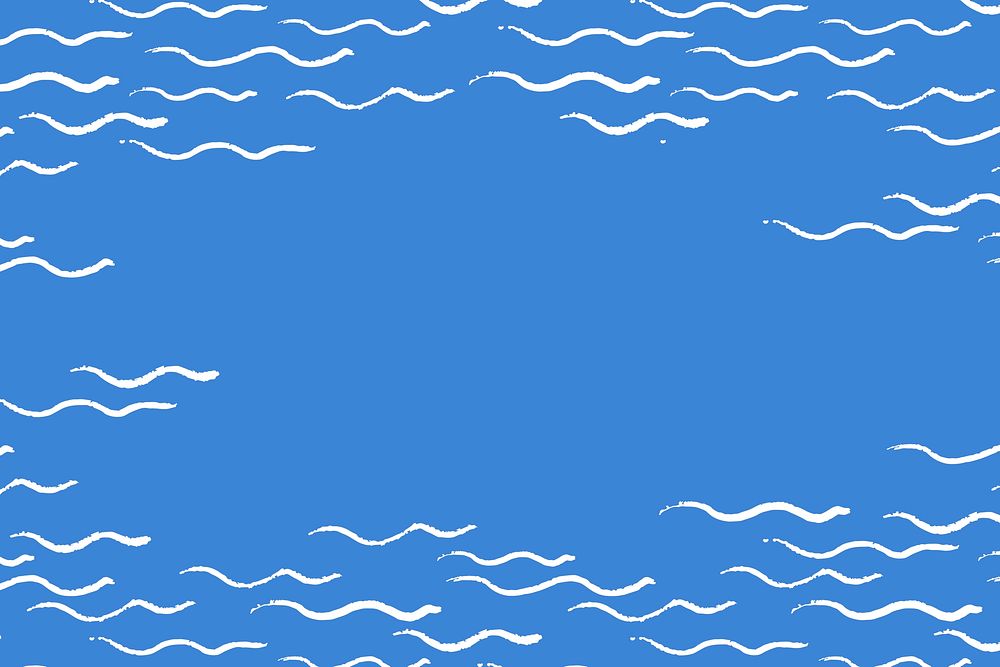 Doodle blue background design, social media banner psd