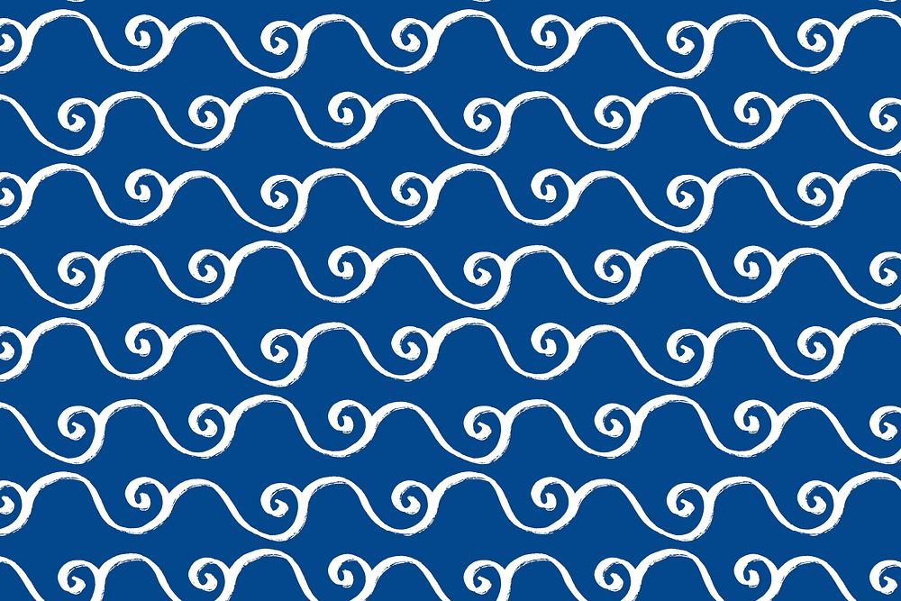 Cute wave pattern background brush design vector