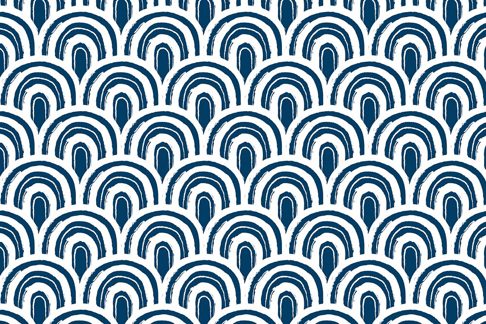 Japanese wave pattern background design vector