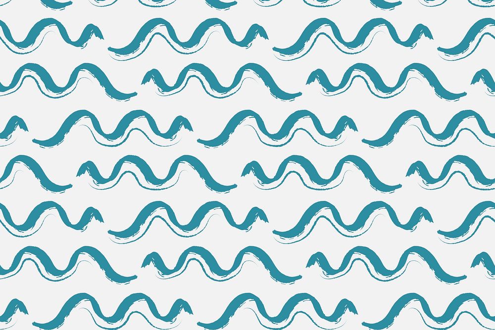 Cute wavy lines background pattern blue design psd