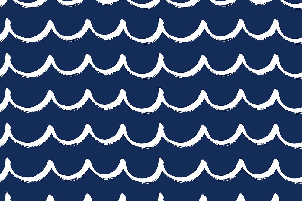 Sea wave pattern background drawing design vector