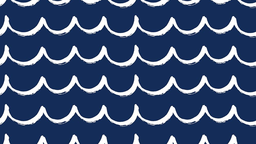 Blue desktop wallpaper cute wave design