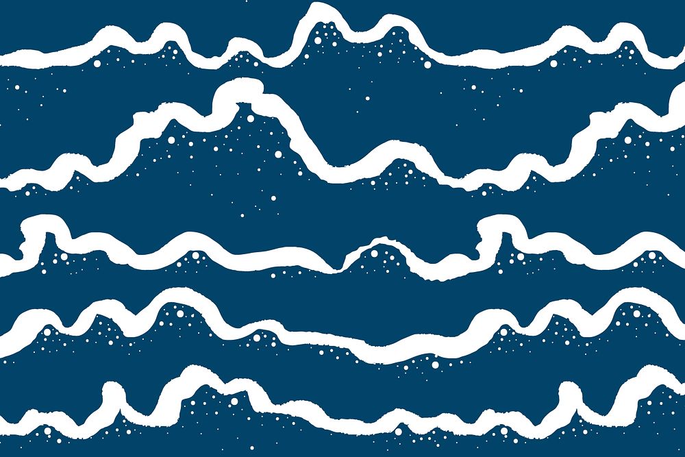 Cute sea wave background blue design vector