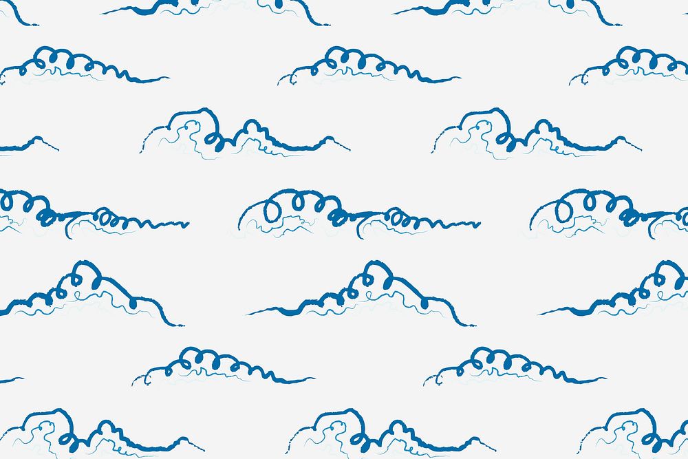 Cute wave squiggle background pattern drawing design psd