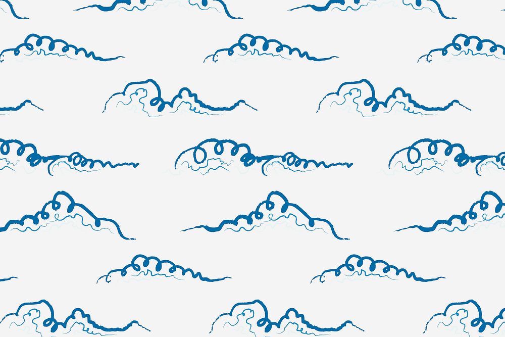Cute wave squiggle background pattern drawing design vector