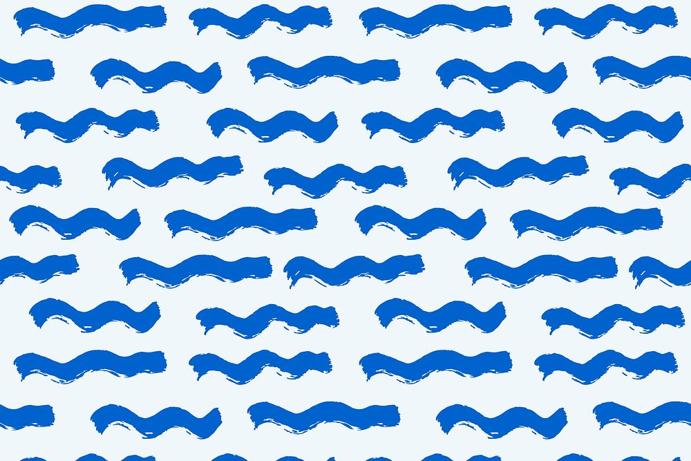 Cute wavy pattern background blue design psd
