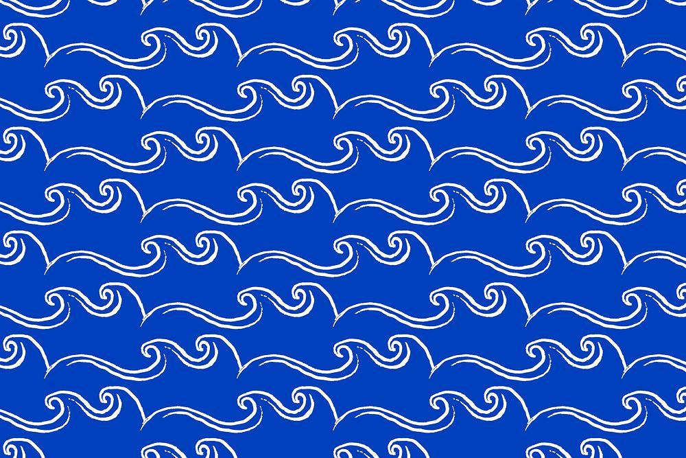 Aesthetic ocean waves background seamless pattern design vector