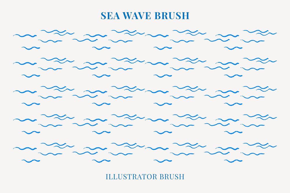 Sea wave pattern brush, compatible with illustrator vector
