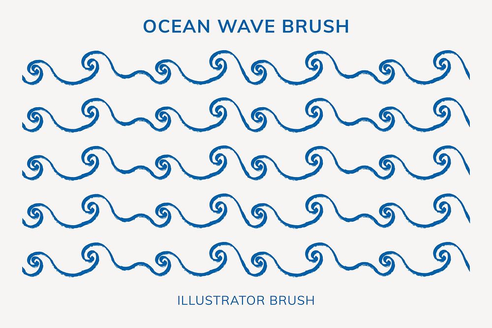 Ocean wave pattern brush, compatible with illustrator vector