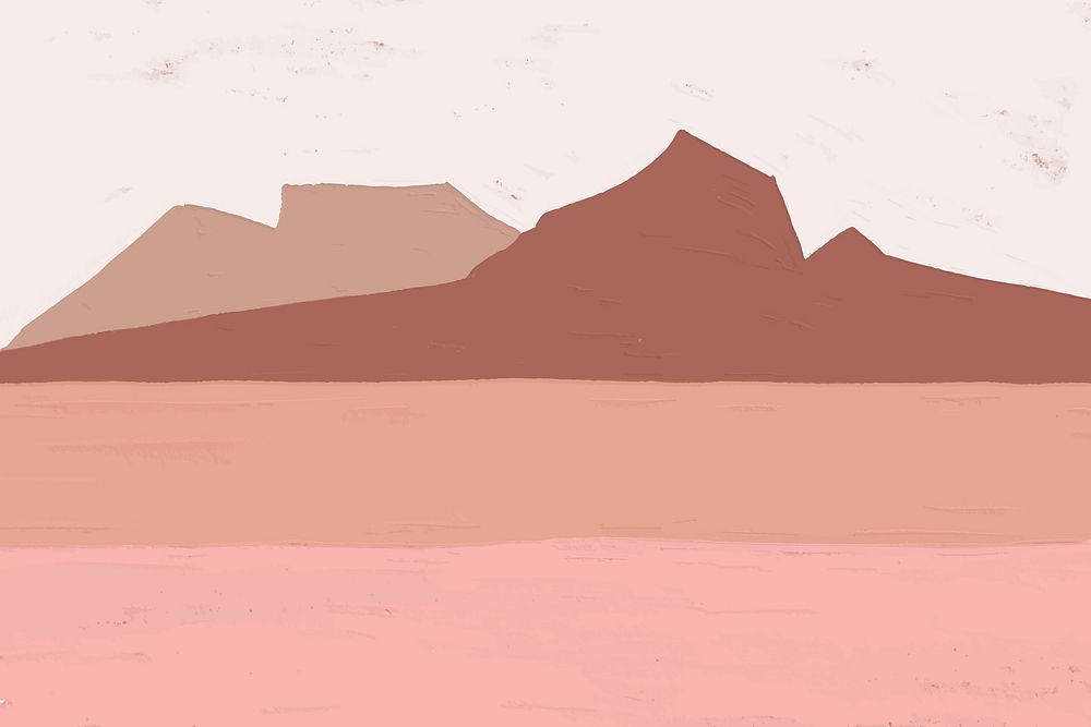 Desert acrylic painting background, aesthetic design vector