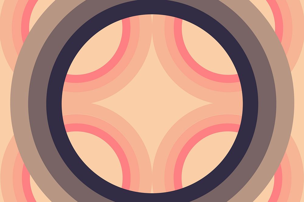 Concentric circle background, pink abstract design vector