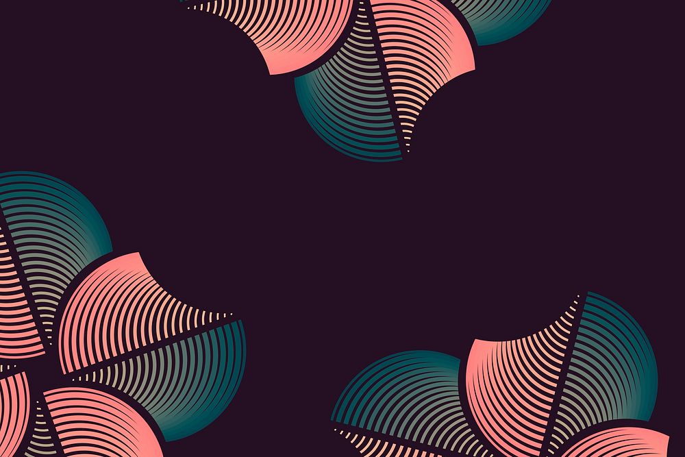 Abstract floral geometric background, modern retro style psd