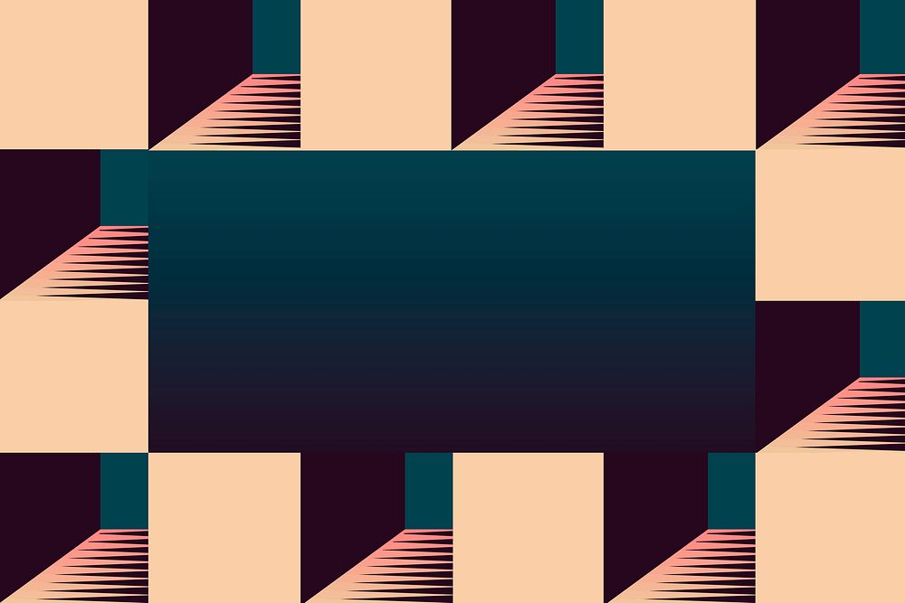 Abstract square frame, 3D geometric design psd