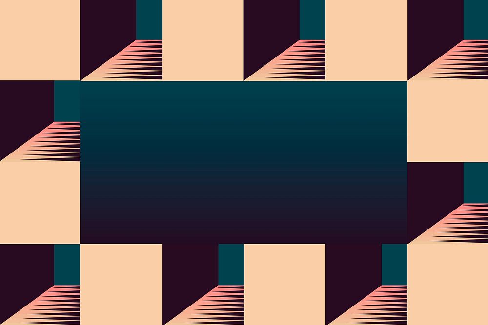 Square pattern frame background, 3d cube geometric design vector