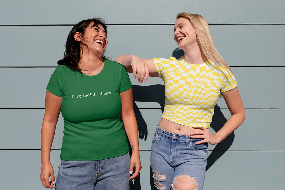 Happy friends smiling, Caucasian & Latina women