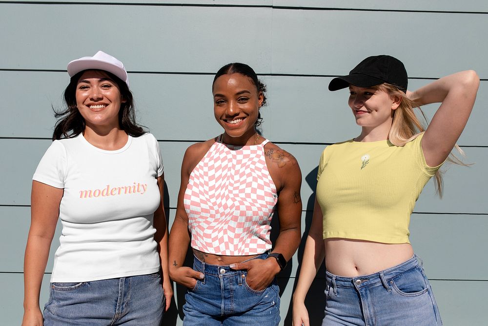 Three mixed race girlfriends, community of inclusion & equality 
