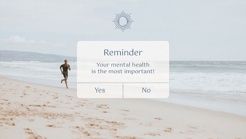 Mental health blog banner template, minimal notification graphic psd