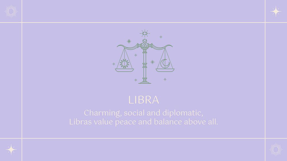 Libra blog banner template, minimal horoscope graphic psd