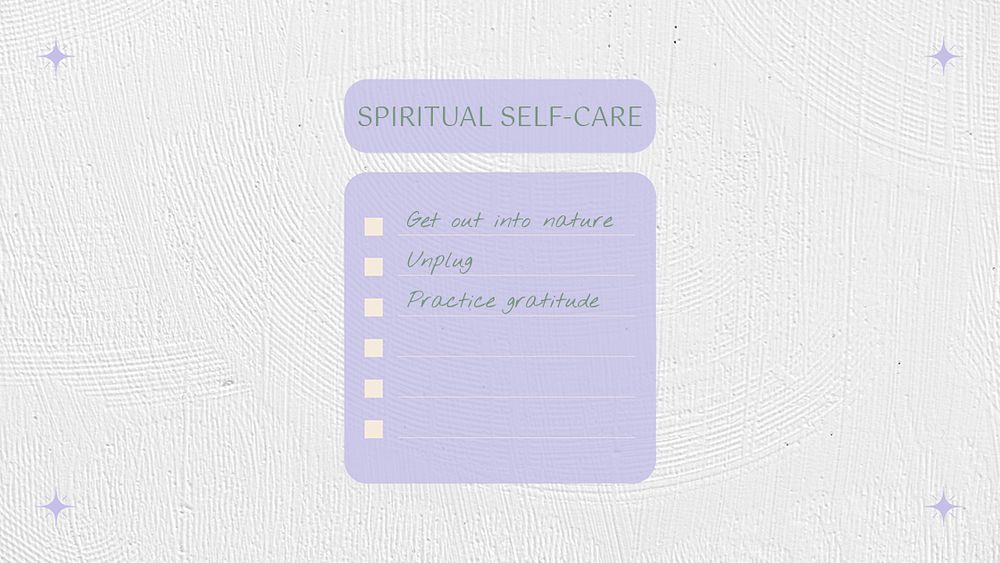 Spiritual blog banner template, minimal self-care checklist graphic psd