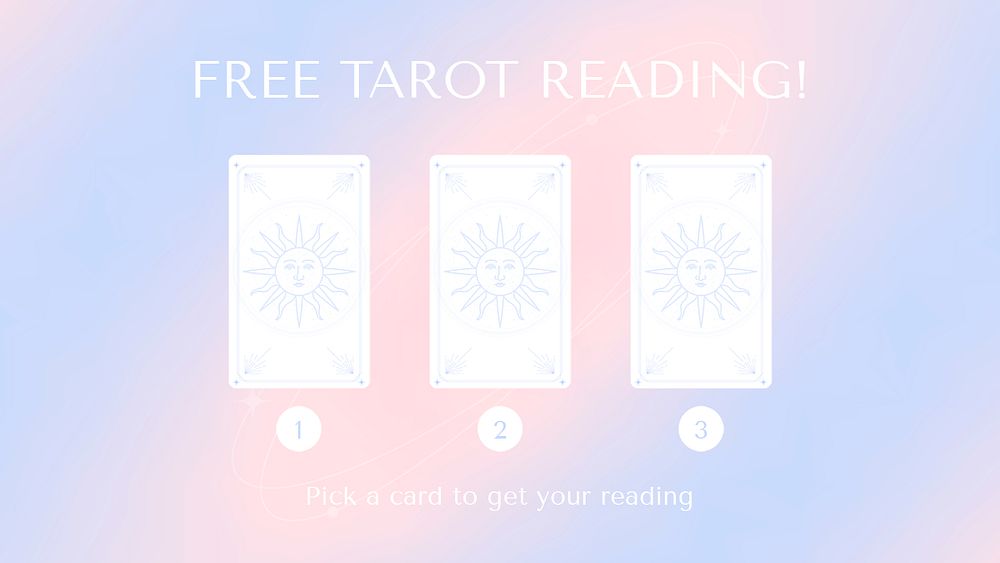 Gradient blog banner template, tarot card reading, marketing ad psd