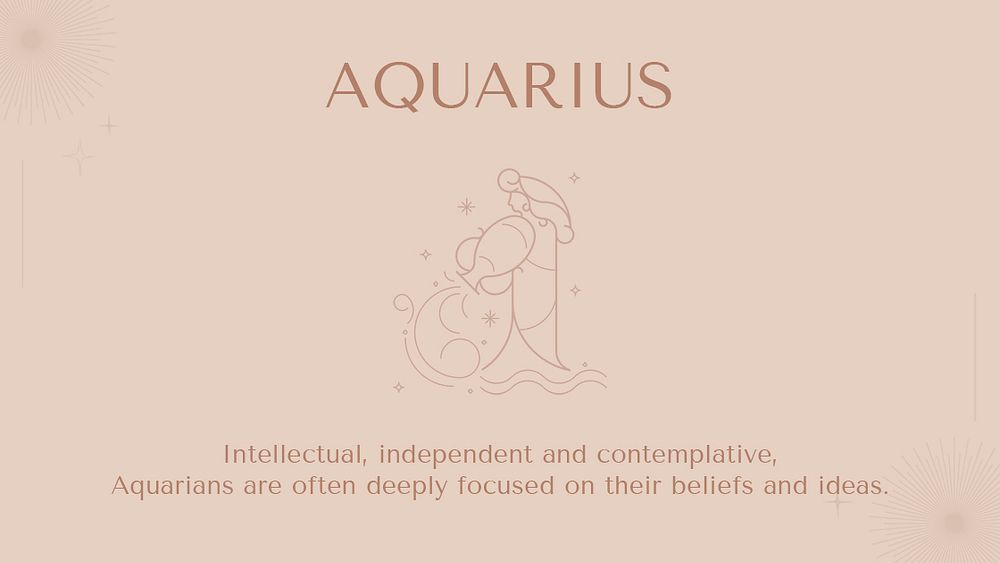 Aquarius blog banner template, minimal horoscope graphic psd