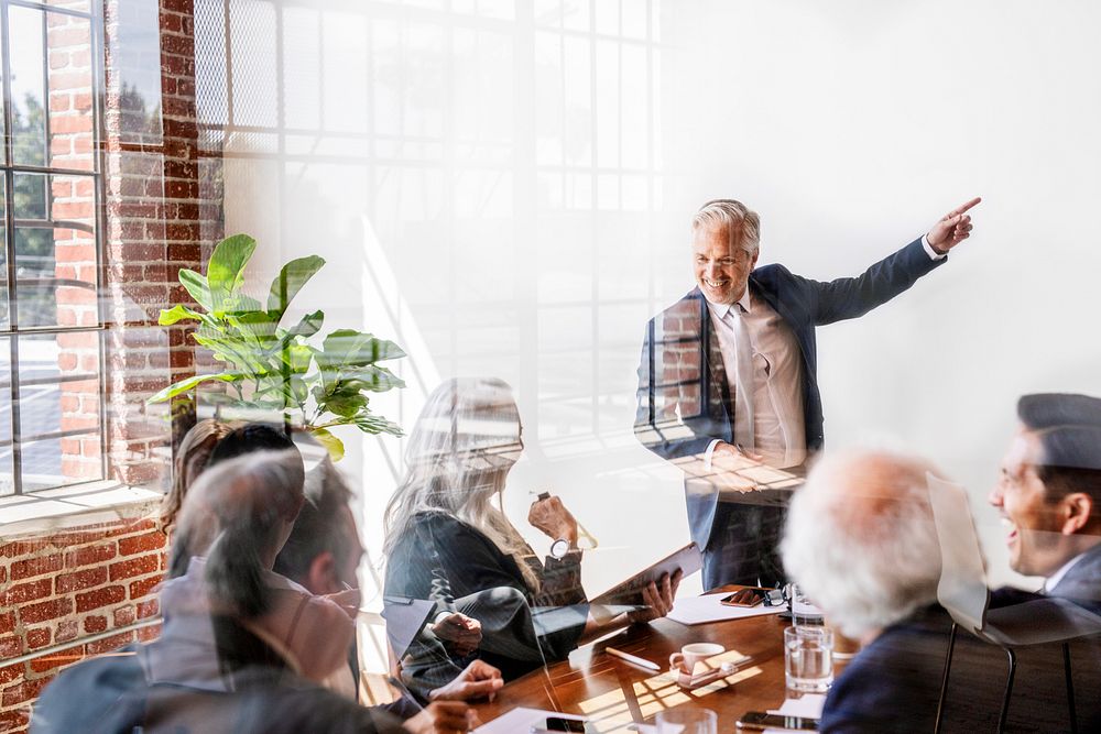 Businesspeople brainstorming in a meeting