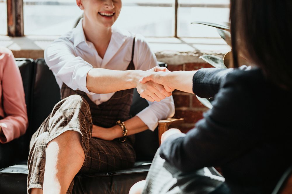 Businesswomen shaking hands as a greeting