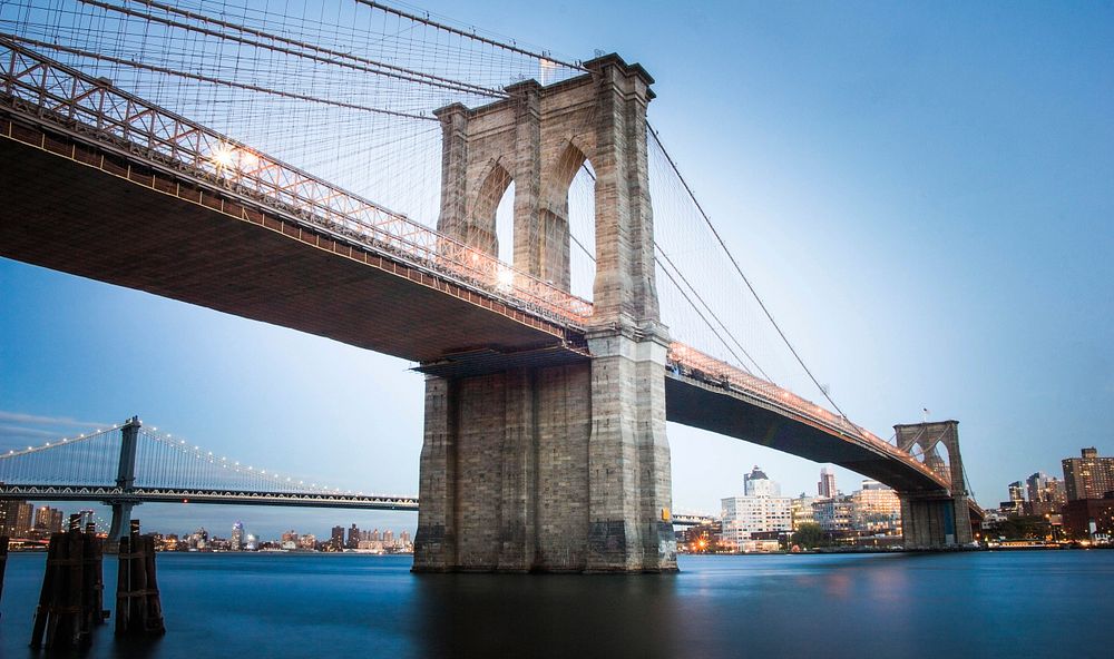 Brooklyn Bridge, New York City, United States. Original public domain image from Wikimedia Commons