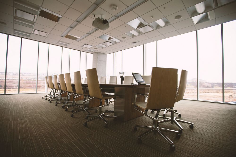 Minimalist boardroom. Original public domain image from Wikimedia Commons