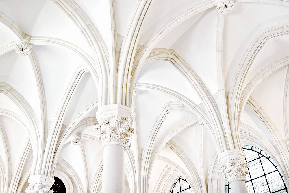 Beautiful arched concrete roof. Vienna, Austria. Original public domain image from Wikimedia Commons