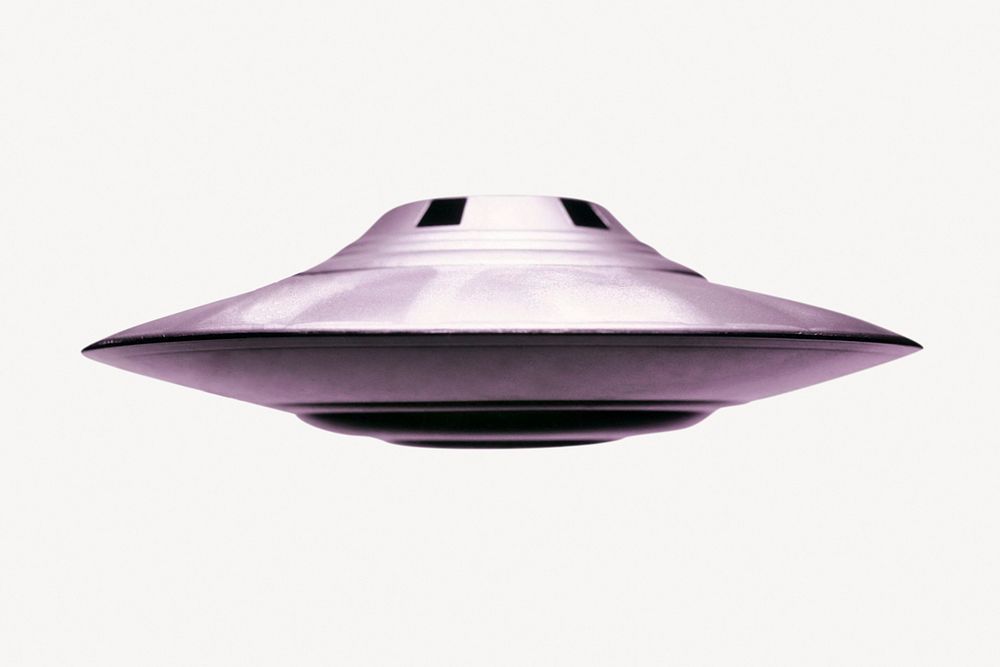 UFO collage element, flying object  psd