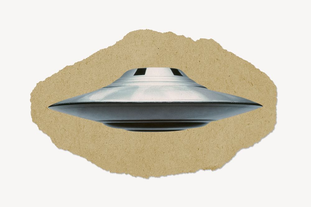 UFO, flying object torn paper design