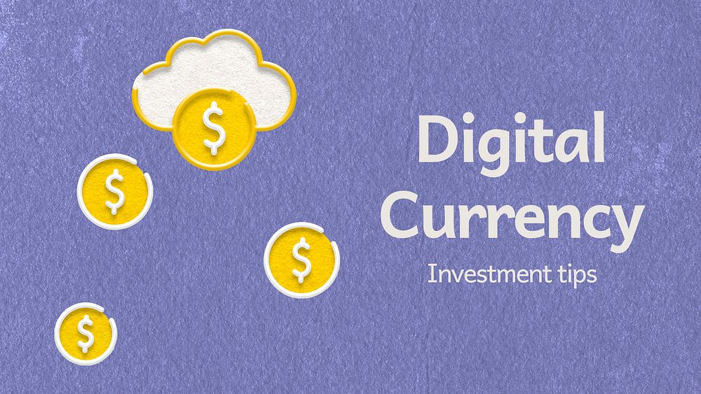 Digital currency presentation template, finance remixed media psd