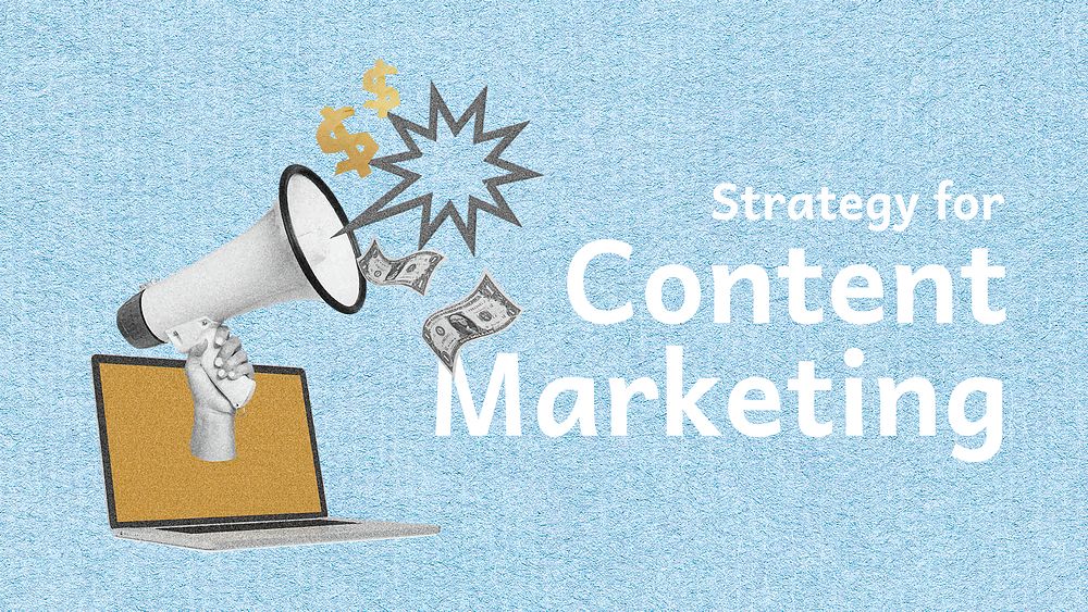 Content marketing presentation template, business remixed media psd