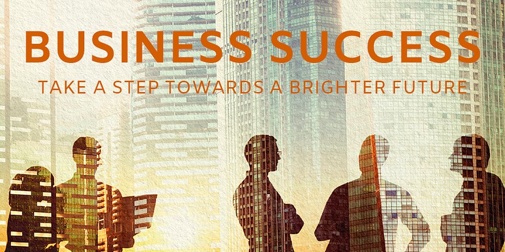 Business success Twitter post template, aesthetic remixed media psd