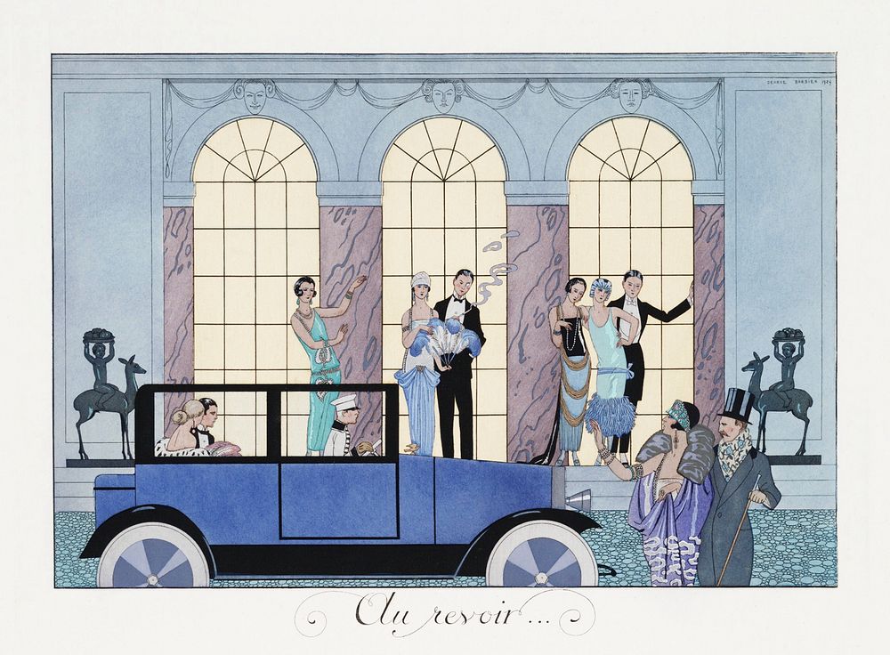 Au Revoir (1920) fashion illustration in high resolution by George Barbier. Original from The Beinecke Rare Book &…