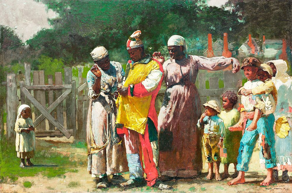 Dressing for the Carnival (1877) by Winslow Homer. Original from The MET museum. Digitally enhanced by rawpixel.