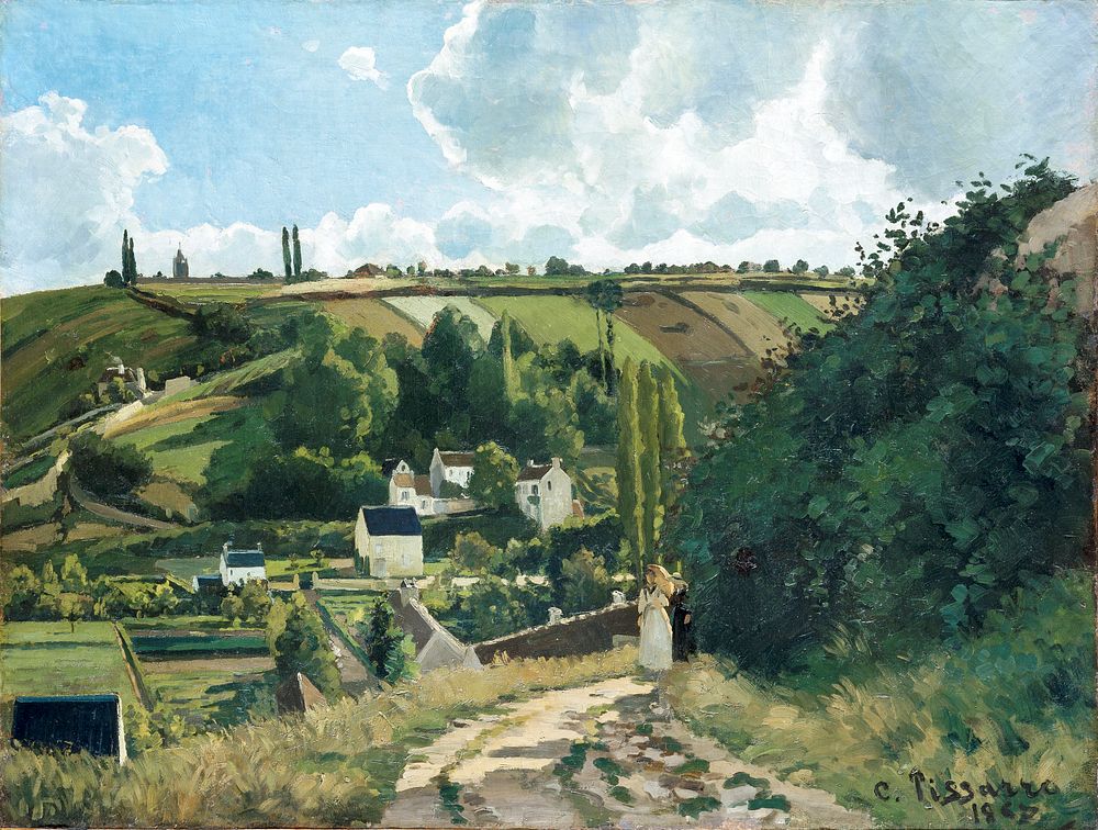 Jalais Hill, Pontoise (1867) by Camille Pissarro. Original from The MET museum. Digitally enhanced by rawpixel.
